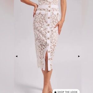 NEW Generation Love Elegant White Lace Button-Down Skirt